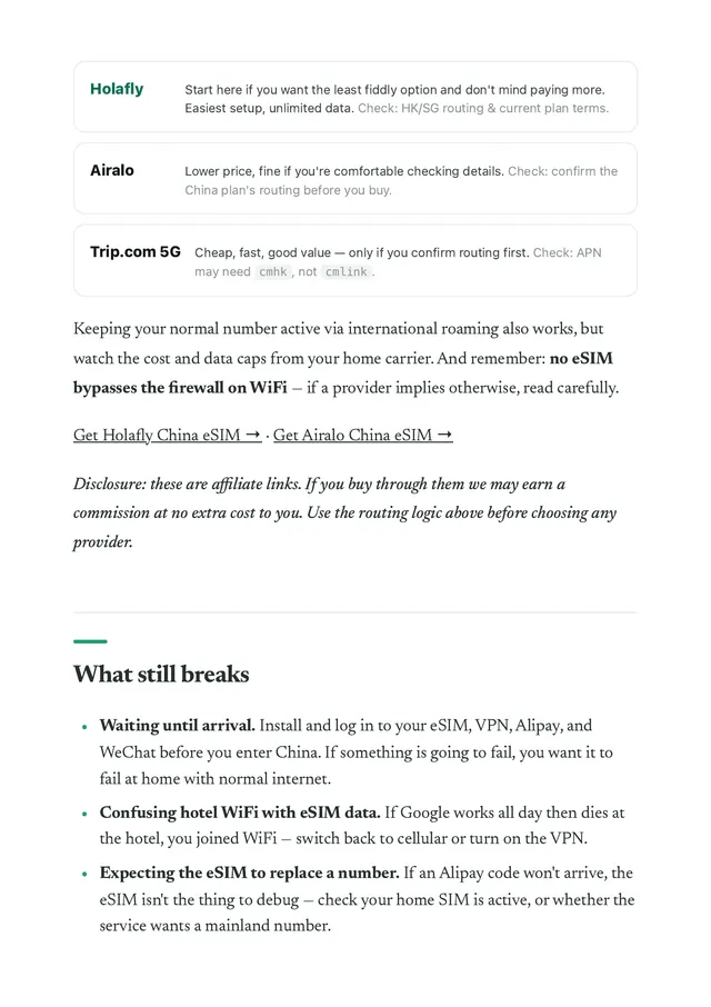 What still breaks eSIM troubleshooting list